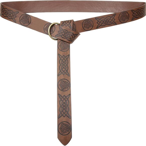 Other - Viking Leather Belt - Ren Faire & Medieval Mens Wide PU Leather Belt with Renais